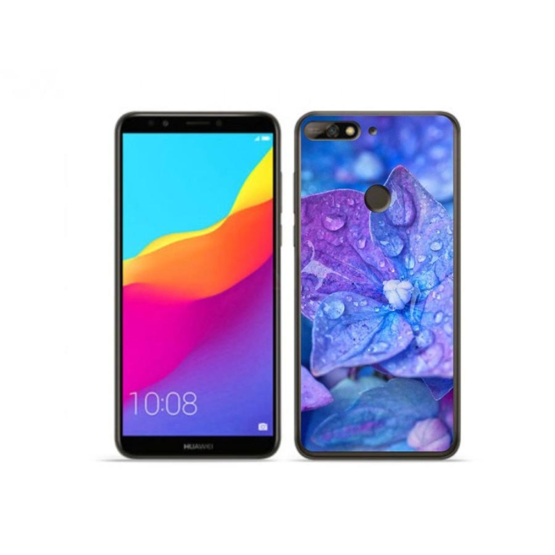 Gélové puzdro mmCase na mobil Huawei Y7 Prime (2018) - fialový kvet