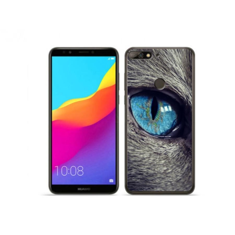 Gélové puzdro mmCase na mobil Huawei Y7 Prime (2018) - modré mačacie oko