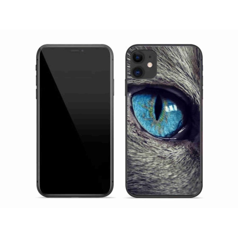 Gélové puzdro mmCase na mobil iPhone 11- modré mačacie oko