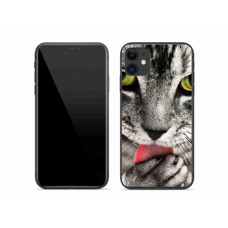Gélové puzdro mmCase na mobil iPhone 11- zelené mačacie oči
