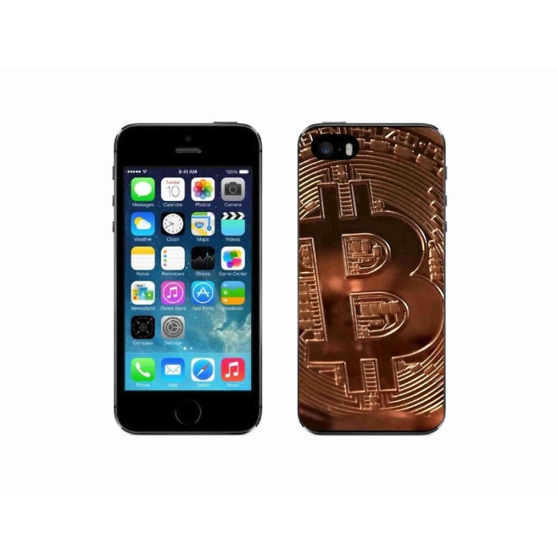 Gélové puzdro mmCase na mobil iPhone 5 / 5s - Bitcoin