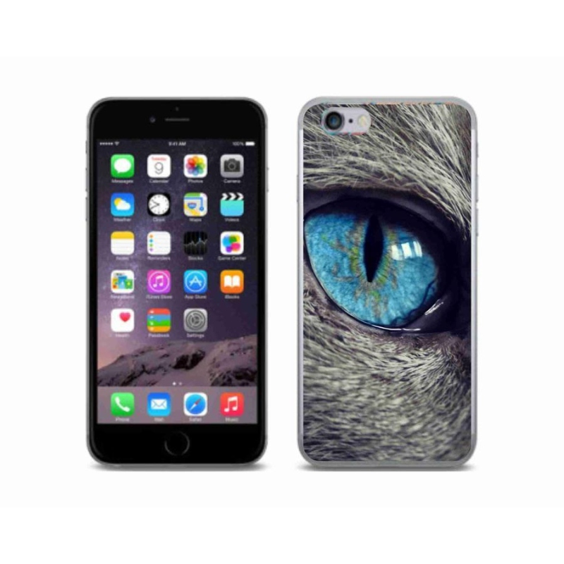 Gélové puzdro mmCase na mobil iPhone 6 / 6S - modré mačacie oko