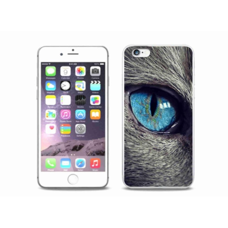 Gélové puzdro mmCase na mobil iPhone 6 / 6S Plus - modré mačacie oko