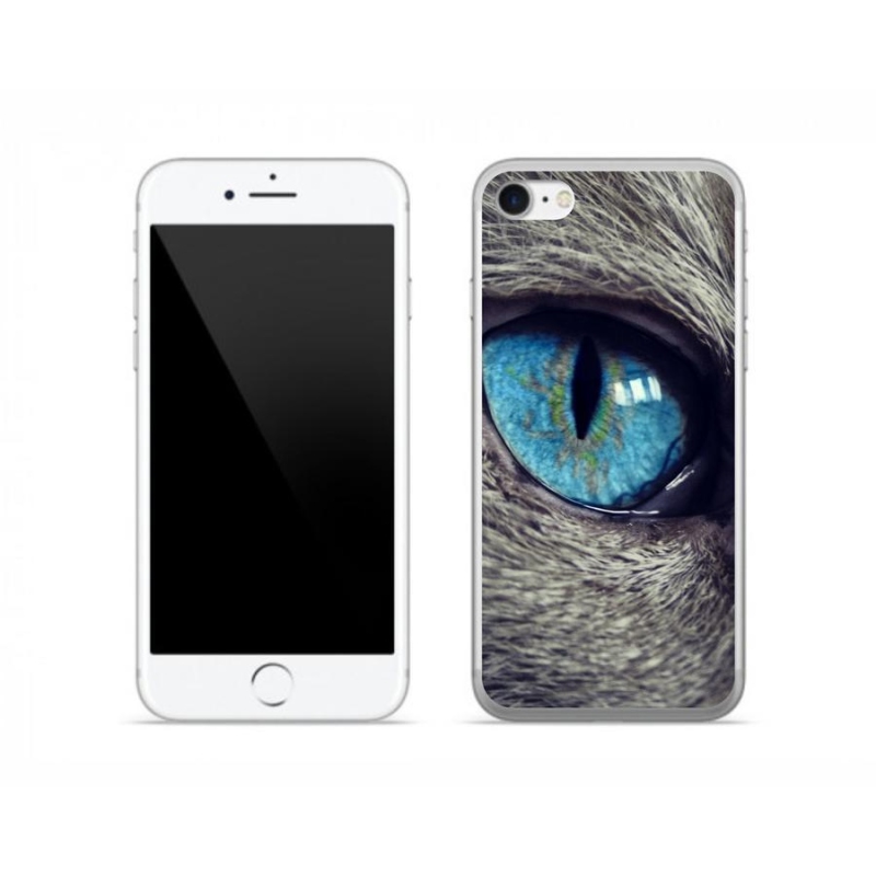 Gélové puzdro mmCase na mobil iPhone 8 - modré mačacie oko