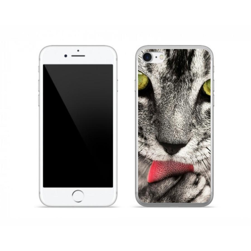 Gélové puzdro mmCase na mobil iPhone 8 - zelené mačacie oči