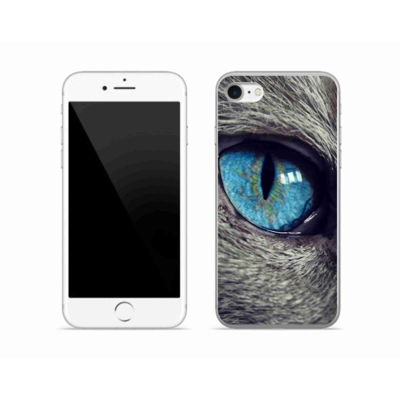 Gélové puzdro mmCase na mobil iPhone SE (2020) - modré mačacie oko