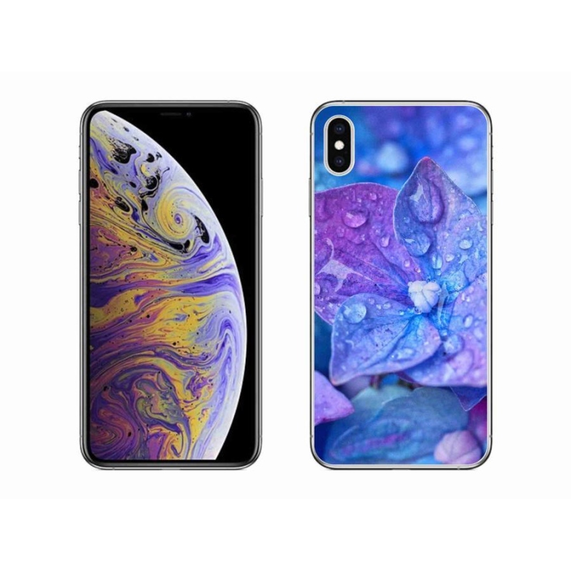 Gélové puzdro mmCase na mobil iPhone XS Max - fialový kvet