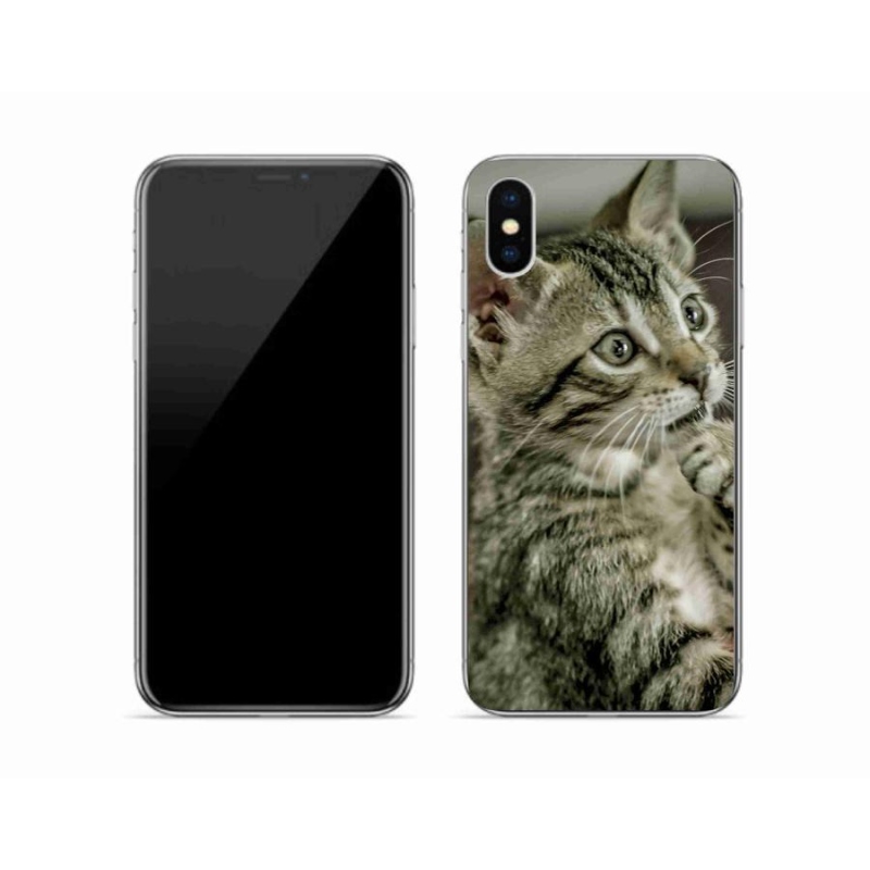 Gélové puzdro mmCase na mobil iPhone XS - roztomilá mačka