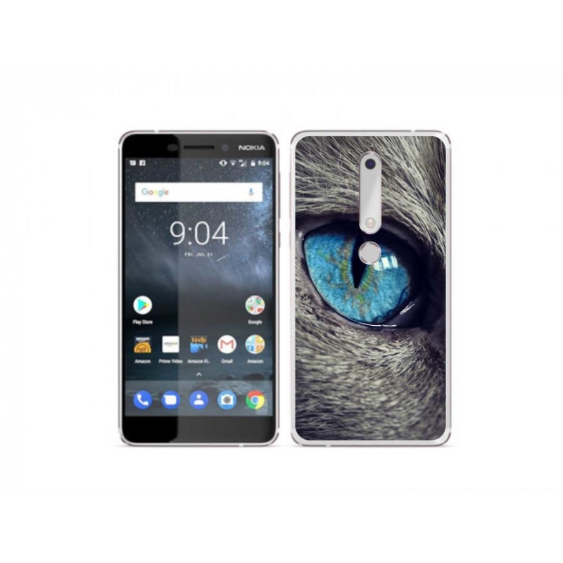 Gélové puzdro mmCase na mobil Nokia 6.1 - modré mačacie oko