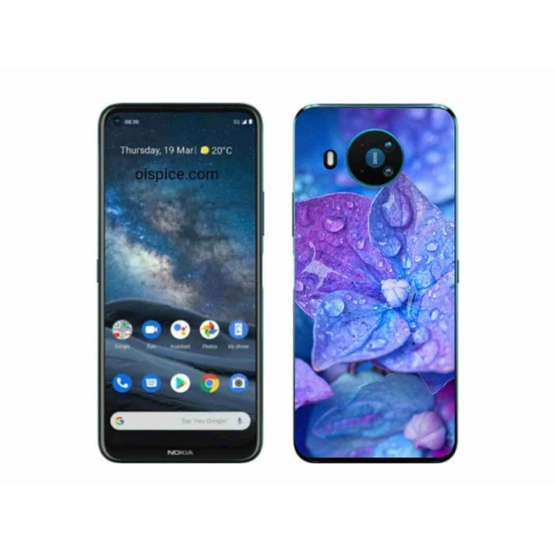 Gélové puzdro mmCase na mobil Nokia 8.3 5G - fialový kvet