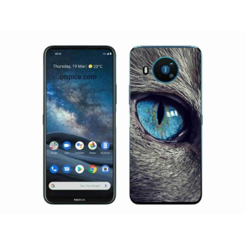 Gélové puzdro mmCase na mobil Nokia 8.3 5G - modré mačacie oko