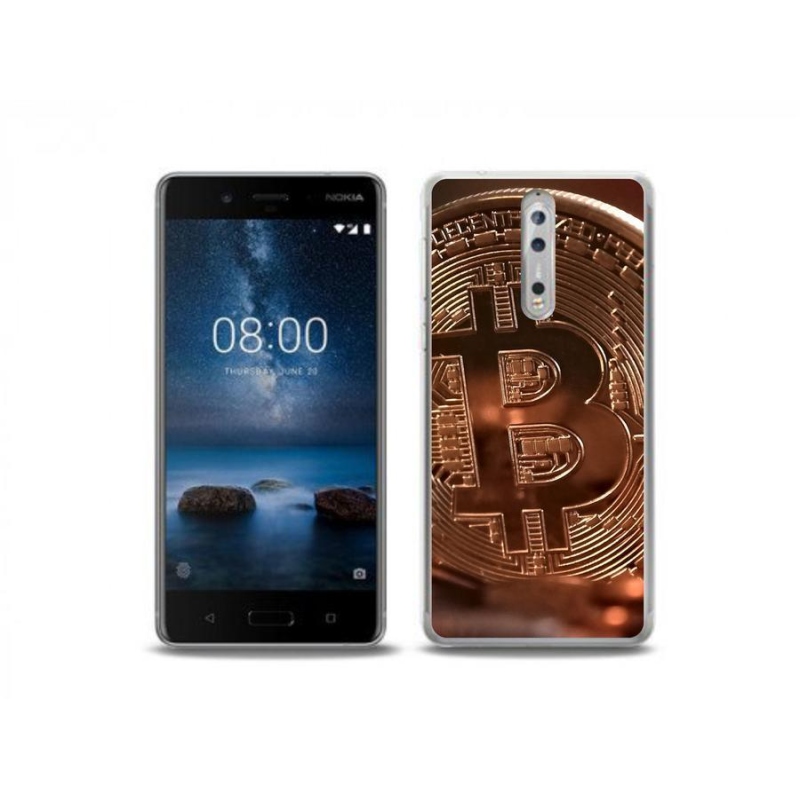 Gélové puzdro mmCase na mobil Nokia 8 - Bitcoin