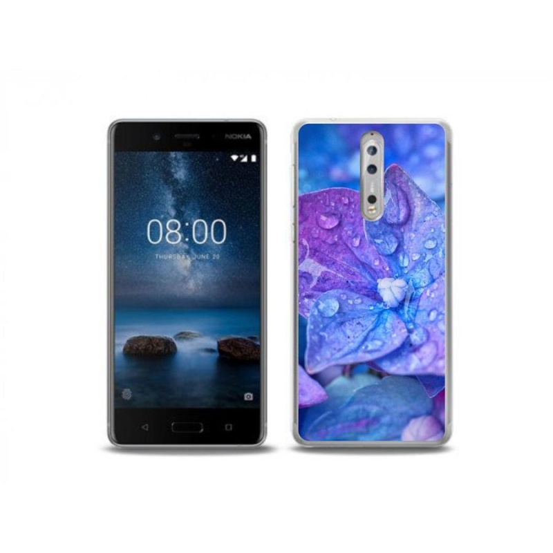 Gélové puzdro mmCase na mobil Nokia 8 - fialový kvet