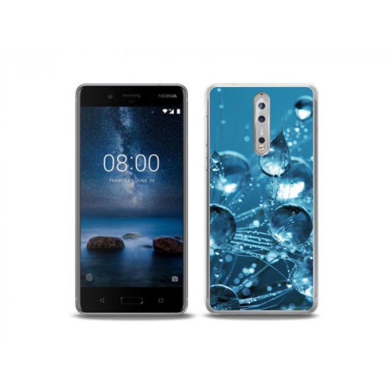 Gélové puzdro mmCase na mobil Nokia 8 - kvapky vody