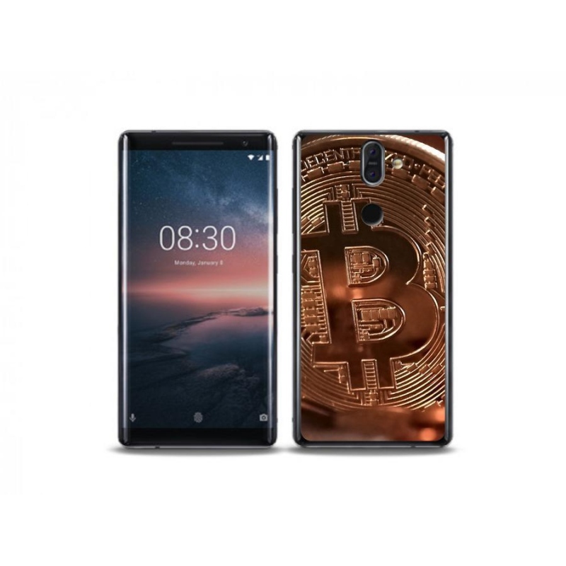 Gélové puzdro mmCase na mobil Nokia 8 Sirocco - Bitcoin