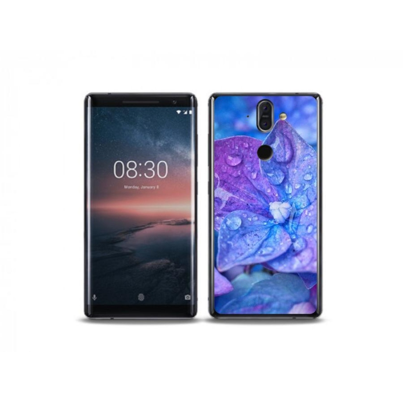 Gélové puzdro mmCase na mobil Nokia 8 Sirocco - fialový kvet