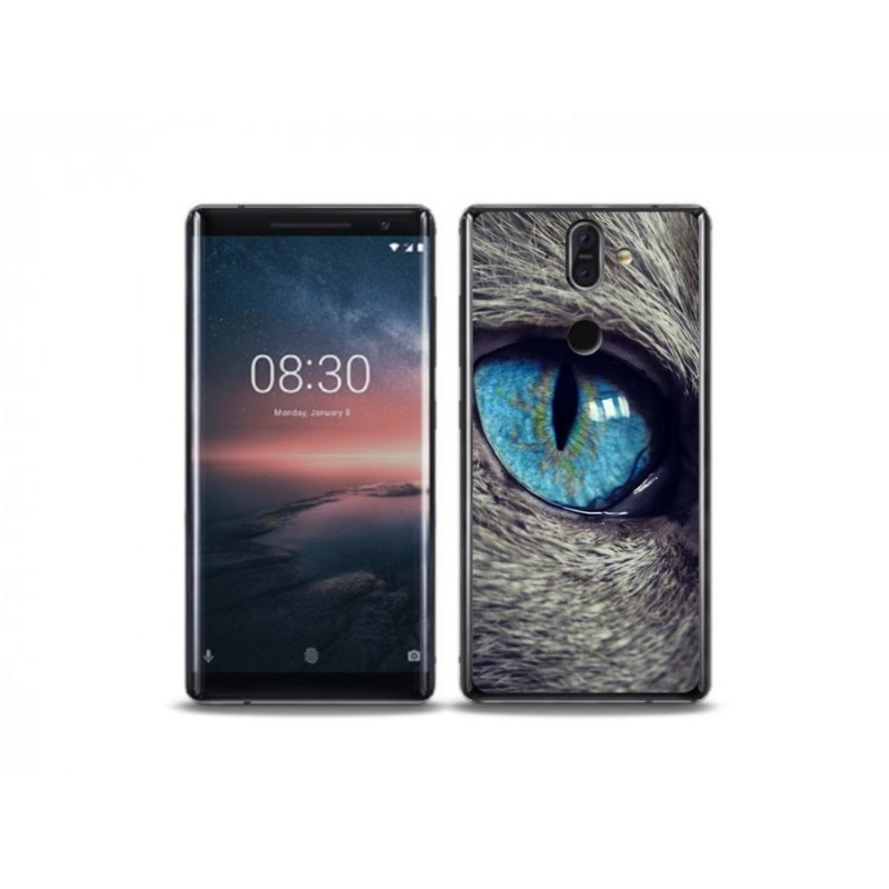 Gélové puzdro mmCase na mobil Nokia 8 Sirocco - modré mačacie oko