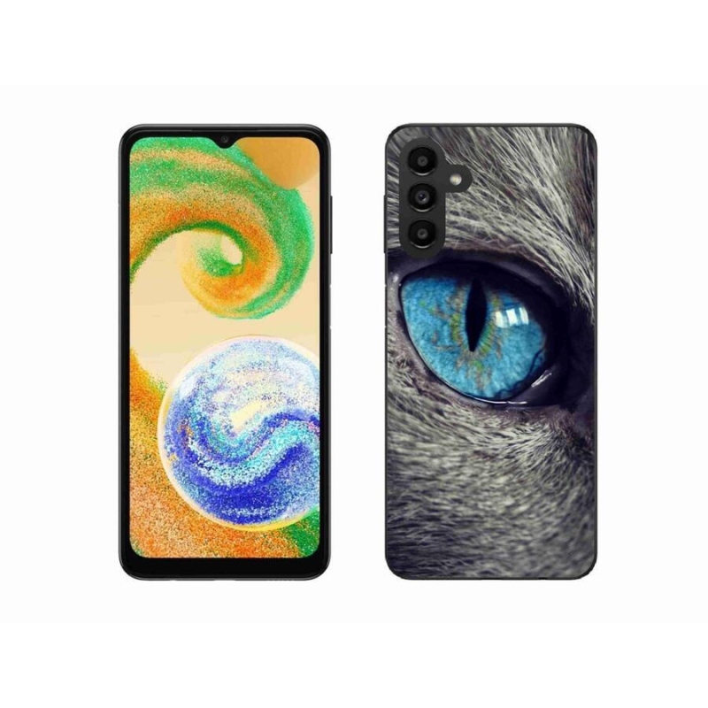 Gélové puzdro mmCase na mobil Samsung Galaxy A04s (164.7x76.7x9.1mm) - modré mačacie oko