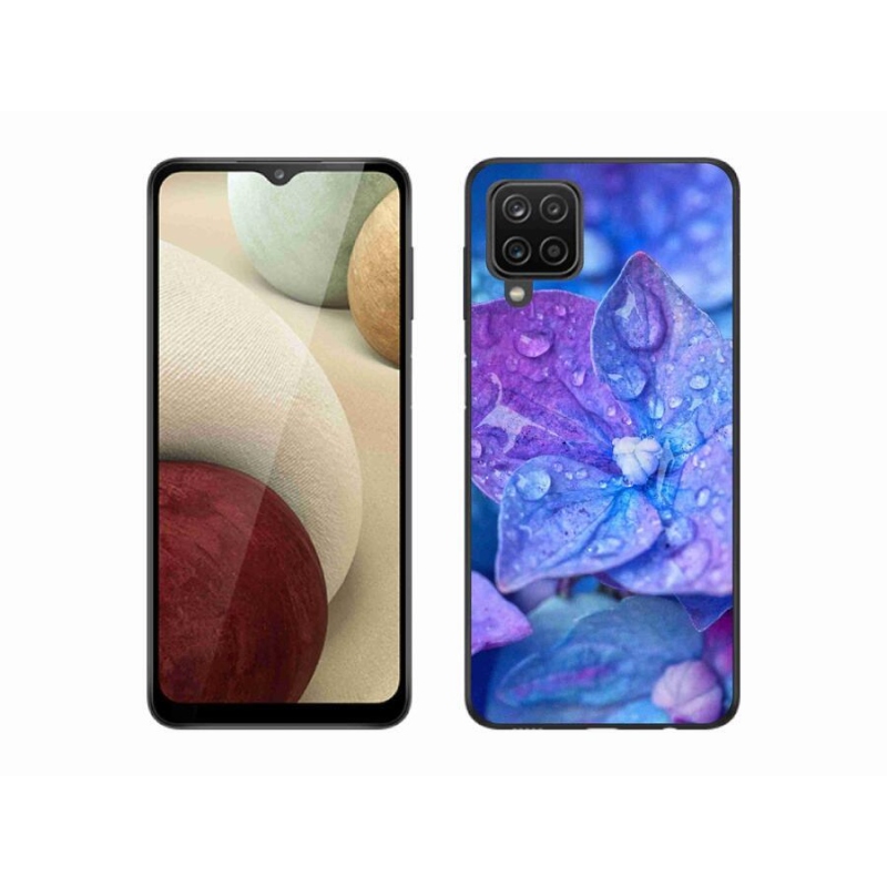 Gélové puzdro mmCase na mobil Samsung Galaxy A12 - fialový kvet