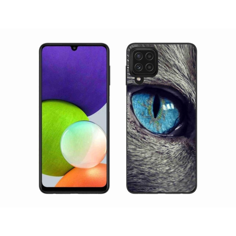 Gélové puzdro mmCase na mobil Samsung Galaxy A22 4G - modré mačacie oko