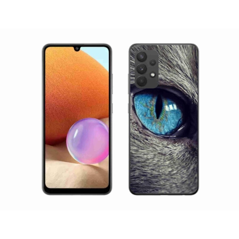 Gélové puzdro mmCase na mobil Samsung Galaxy A32 4G - modré mačacie oko