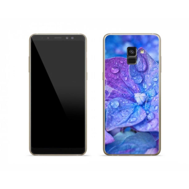 Gélové puzdro mmCase na mobil Samsung Galaxy A8 (2018) - fialový kvet