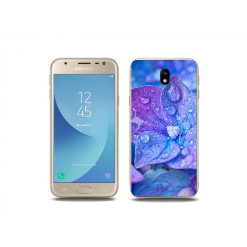 Gélové puzdro mmCase na mobil Samsung Galaxy J3 (2017) - fialový kvet