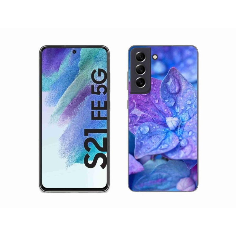 Gélové púzdro mmCase na mobil Samsung Galaxy S21 FE 5G - fialový kvet