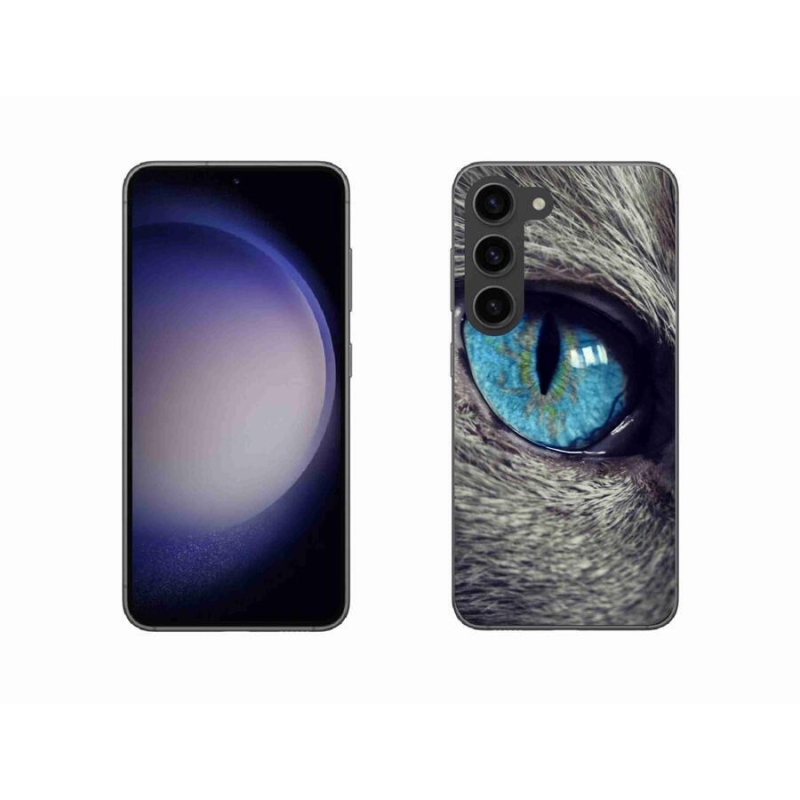 Gélové puzdro mmCase na mobil Samsung Galaxy S23 5G - modré mačacie oko