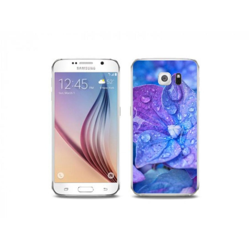 Gélové puzdro mmCase na mobil Samsung Galaxy S6 Edge - fialový kvet