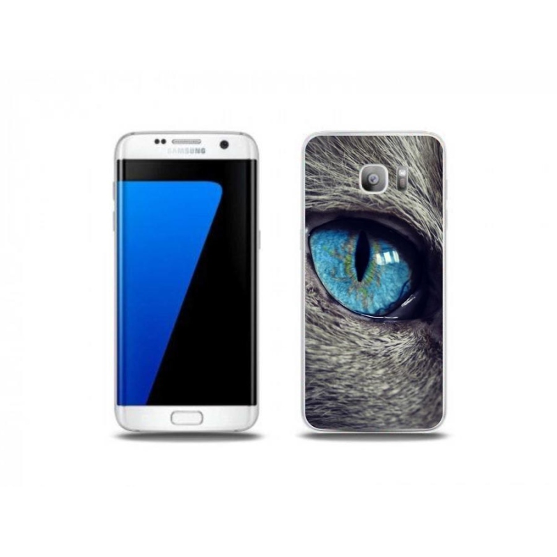 Gélové puzdro mmCase na mobil Samsung Galaxy S7 Edge - modré mačacie oko