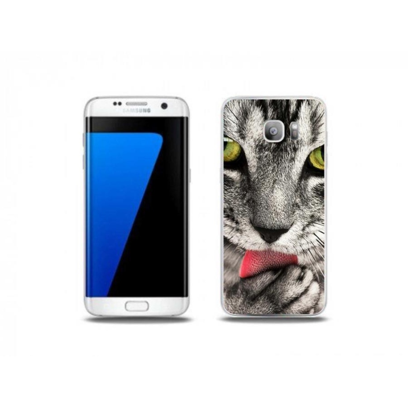 Gélové puzdro mmCase na mobil Samsung Galaxy S7 Edge - zelené mačacie oči