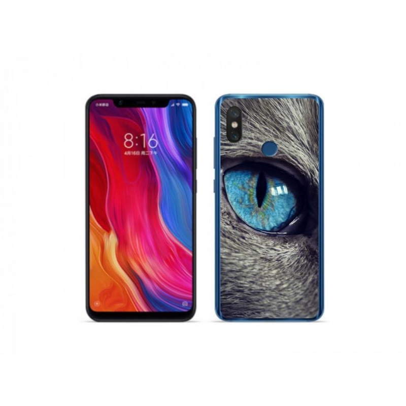 Gélové puzdro mmCase na mobil Xiaomi Mi 8 - modré mačacie oko