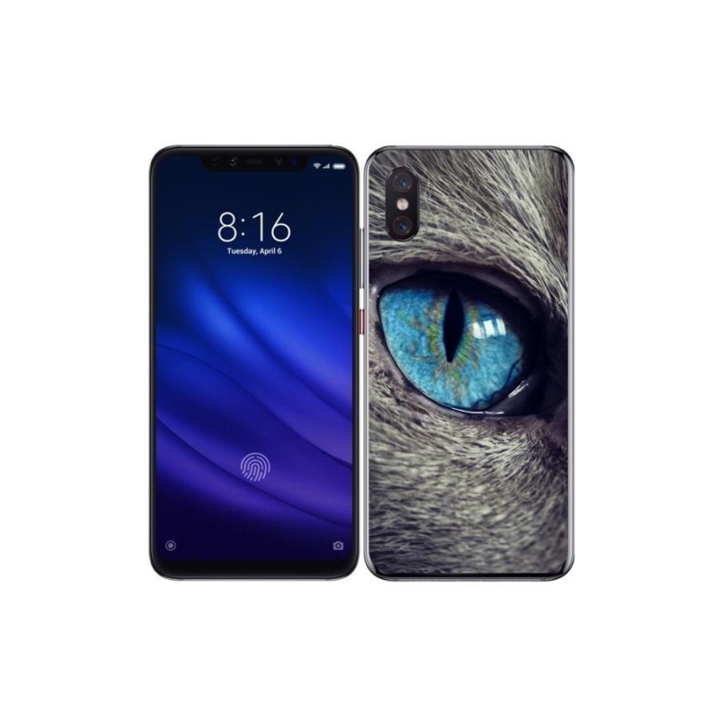 Gélové puzdro mmCase na mobil Xiaomi Mi 8 Pro - modré mačacie oko