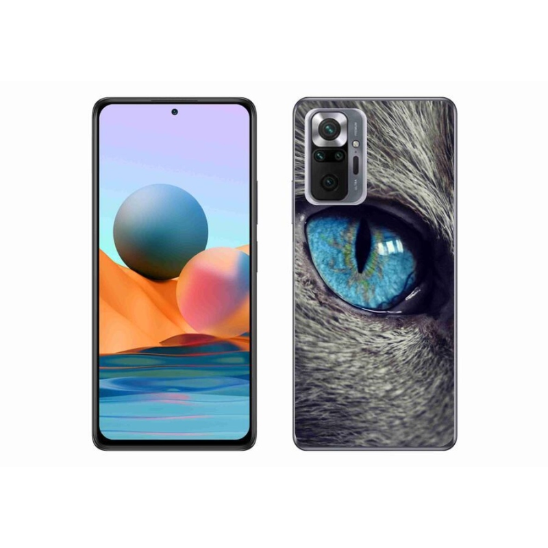 Gélové puzdro mmCase na mobil Xiaomi Redmi Note 10 Pro - modré mačacie oko
