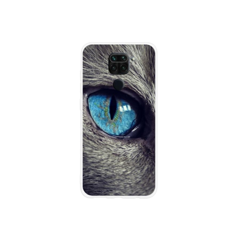 Gélové puzdro mmCase na mobil Xiaomi Redmi Note 9 - modré mačacie oko