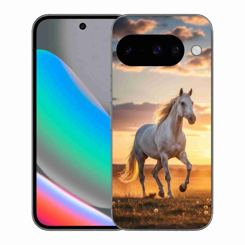 Gélový kryt mmCase na Google Pixel 10 - bežiaci biely kôň 2