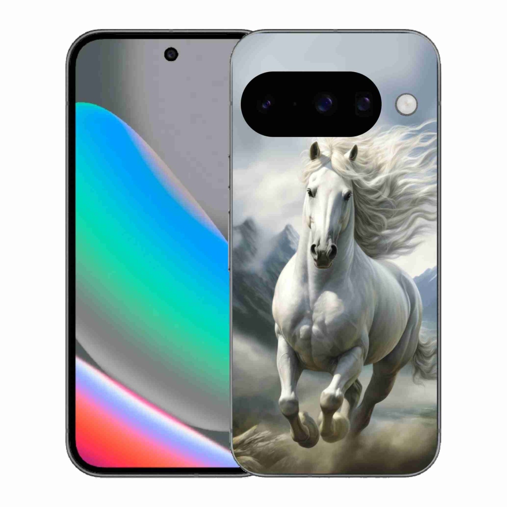 Gélový kryt mmCase na Google Pixel 10 - bežiaci biely kôň 3