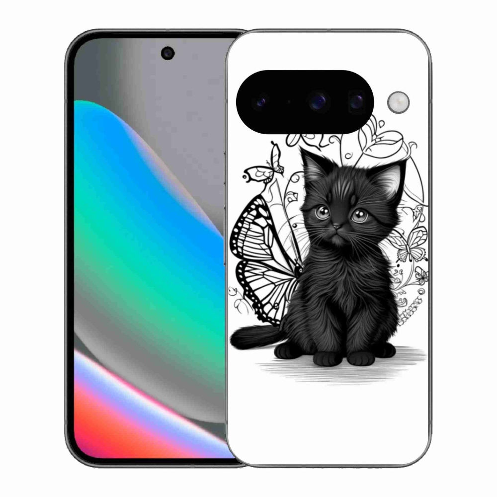 Gélový kryt mmCase na Google Pixel 10 - čierne mačiatko