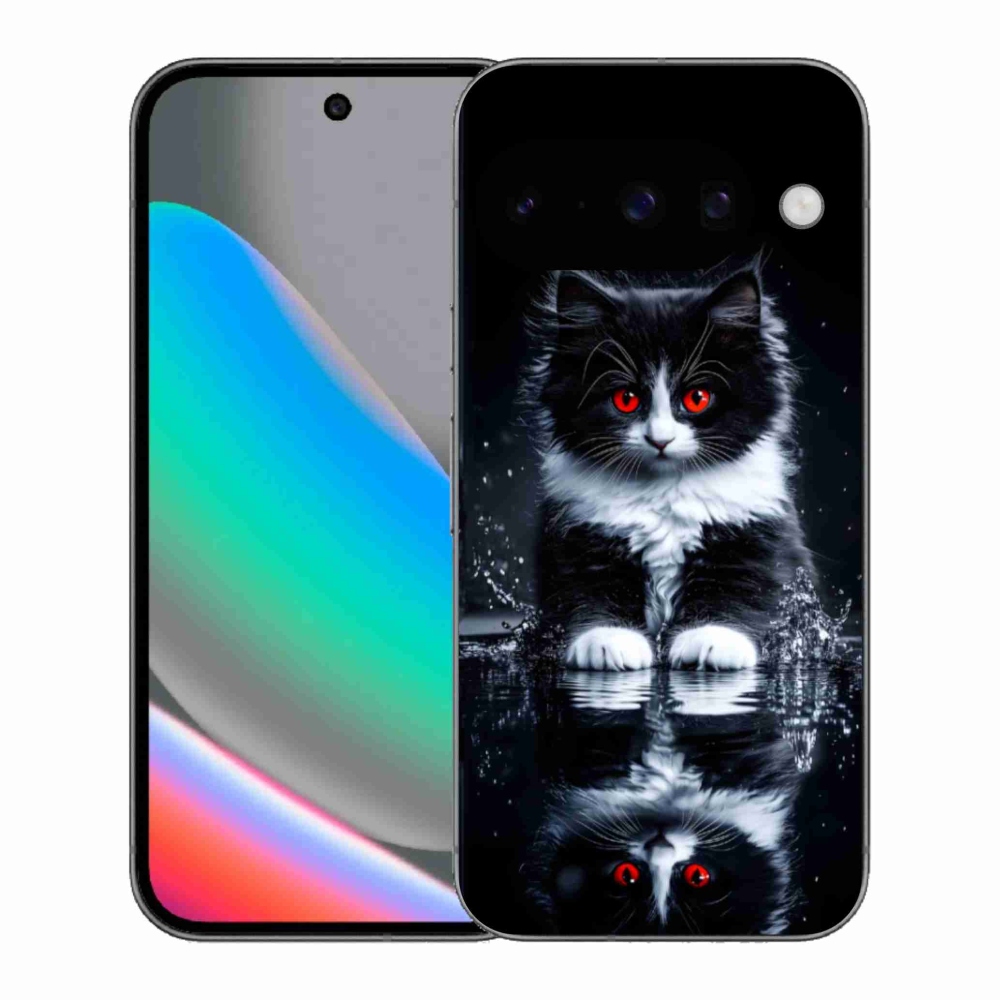 Gélový kryt mmCase na Google Pixel 10 - čiernobiele mačiatko