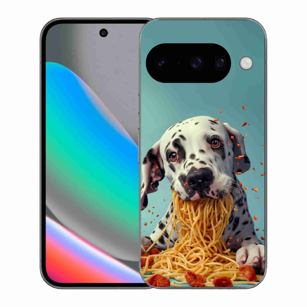 Gélový kryt mmCase na Google Pixel 10 - dalmatín a špagety