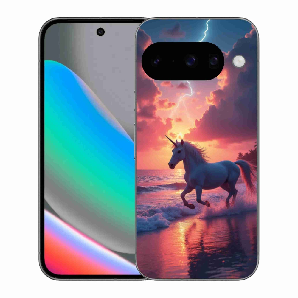 Gélový kryt mmCase na Google Pixel 10 - jednorožec na pláži