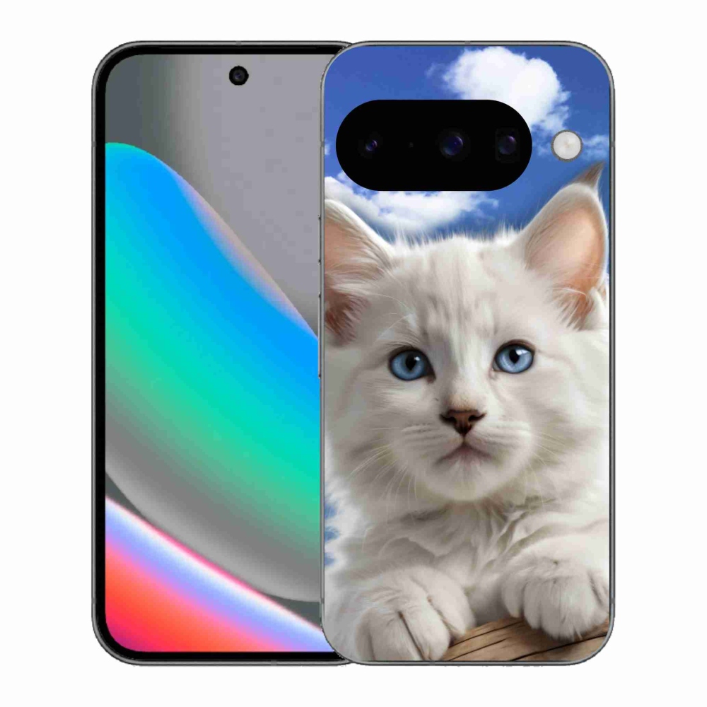 Gélový kryt mmCase na Google Pixel 10 - mačiatko a oblaky