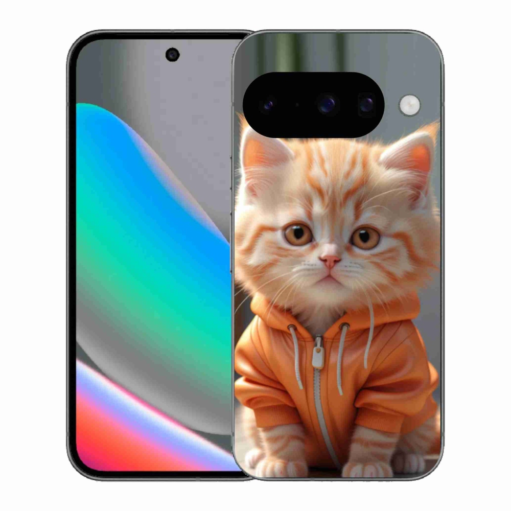 Gélový kryt mmCase na Google Pixel 10 - mačiatko v mikine