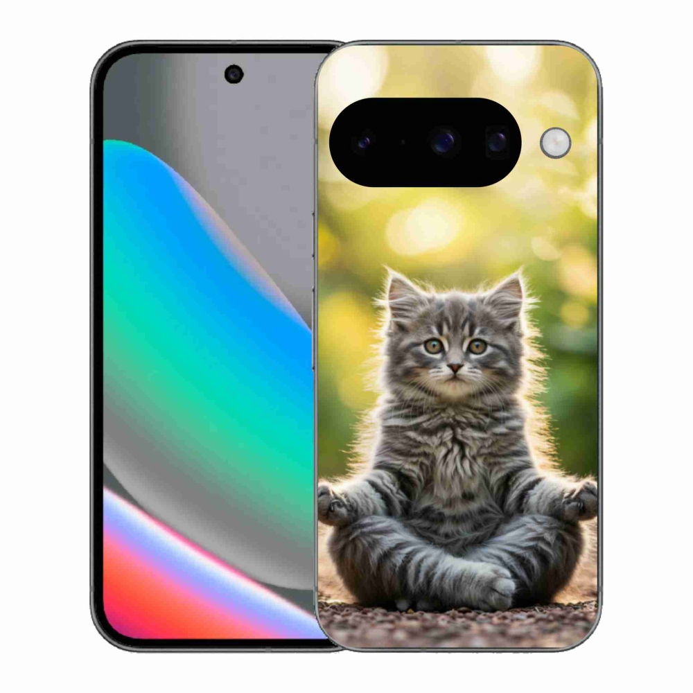 Gélový kryt mmCase na Google Pixel 10 - meditujúce mačiatko