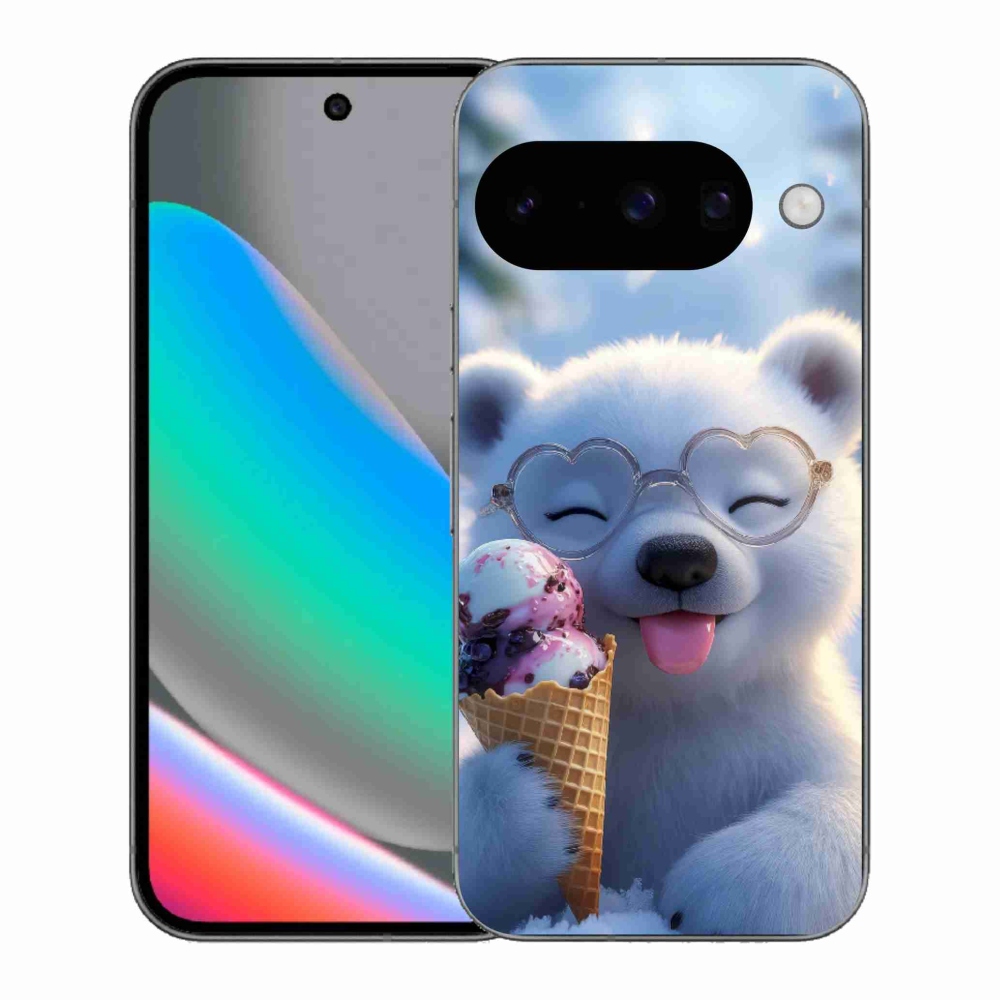 Gélový kryt mmCase na Google Pixel 10 - medvedík so zmrzlinou