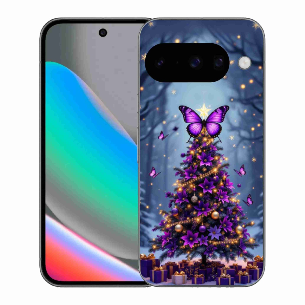 Gélový kryt mmCase na Google Pixel 10 - motýlí vianočný stromček