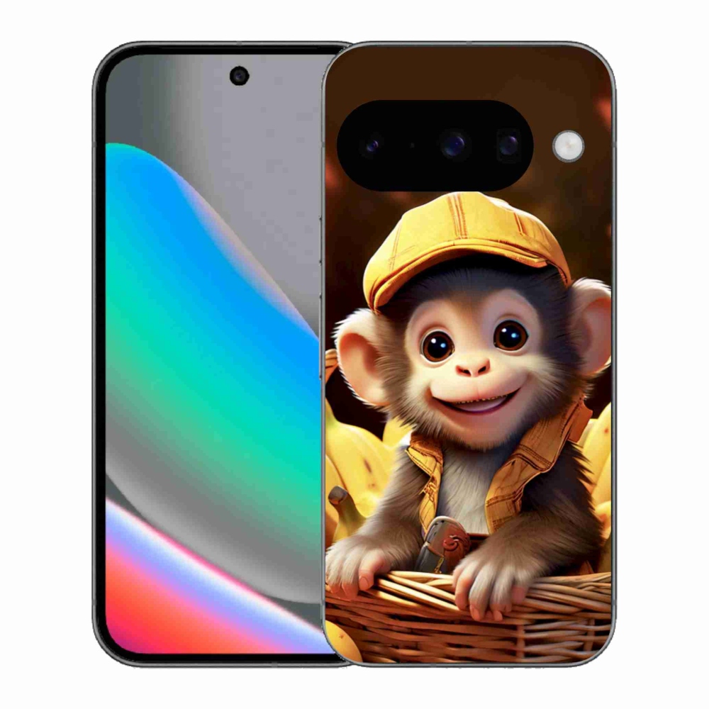 Gélový kryt mmCase na Google Pixel 10 - opice v košíku