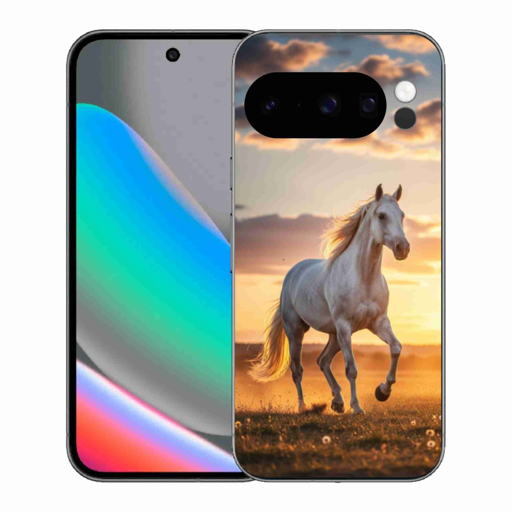 Gélový kryt mmCase na Google Pixel 10 Pro - bežiaci biely kôň 2