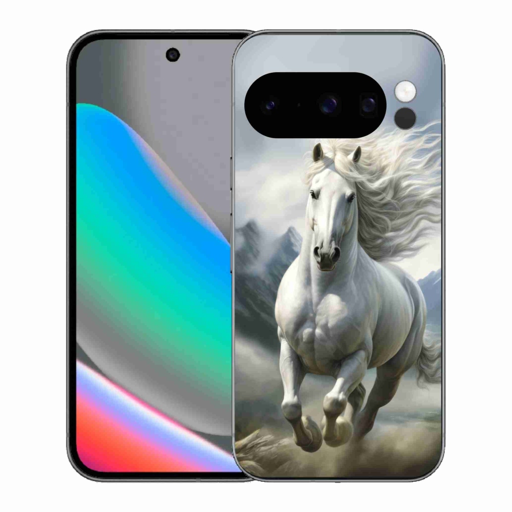 Gélový kryt mmCase na Google Pixel 10 Pro - bežiaci biely kôň 3
